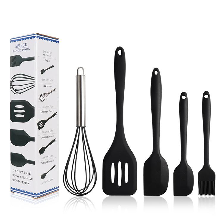 Food Silicone Kitchen Utensils Cheap Cooking Spatula Set Home and Kitchen Accessories Free Cake Decoration Utensils Stand чёрный