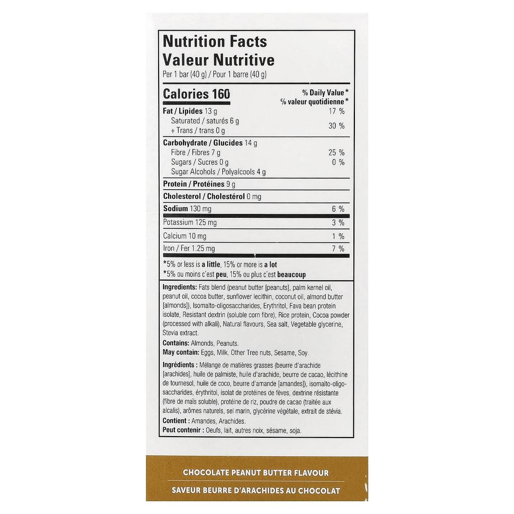 No Sugar Company Keto Bar™, Chocolate Peanut Butter, 12 Bars, 40g Each