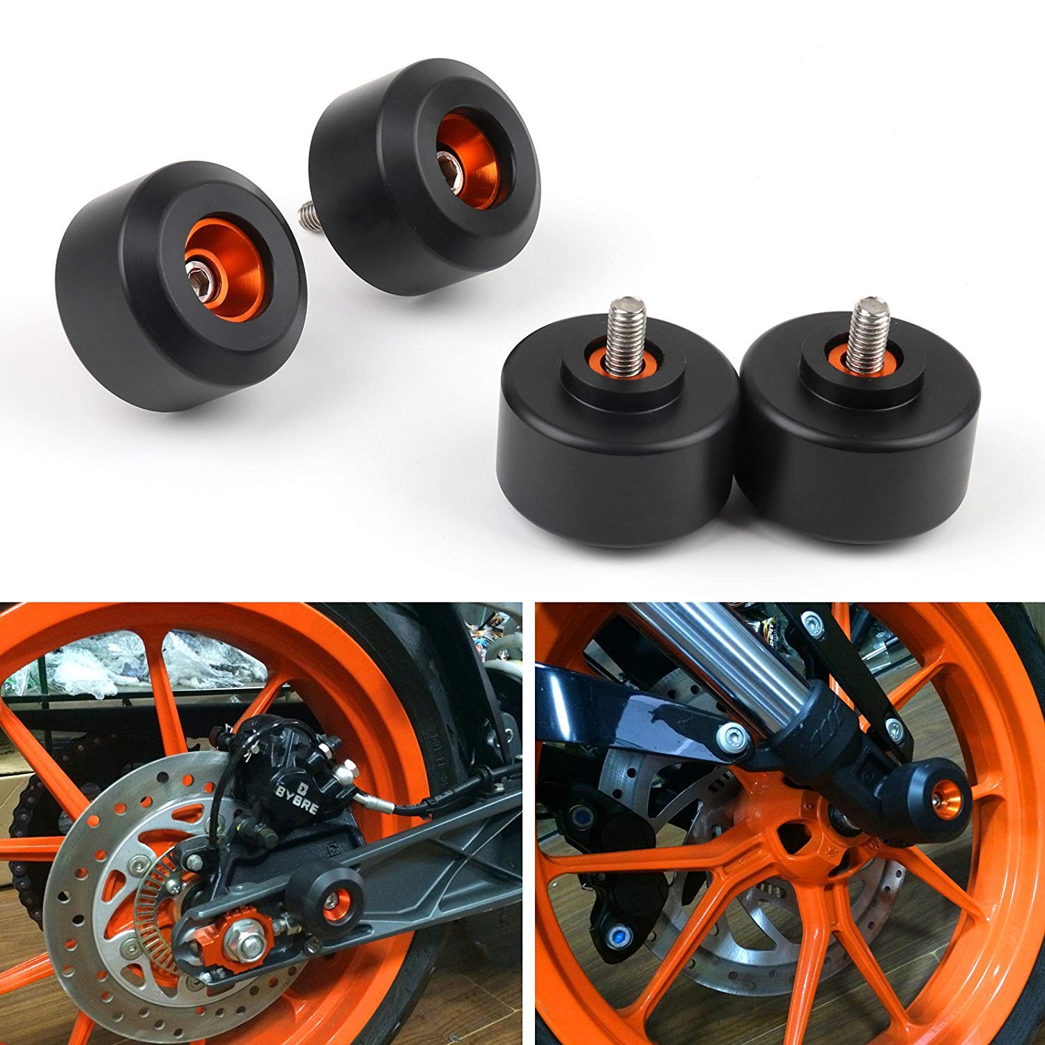 

ONGMEIL Motorcycle Wheel Frame Sliders Front & Rear Set for Honda Duke 125/200/390