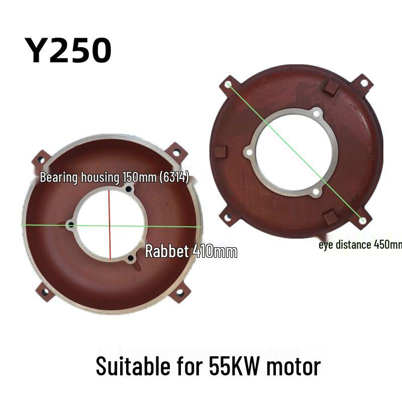 Horizontale Motor-Endkappe für Y80-355, 5,5 kW, Vorder- und Rückseite