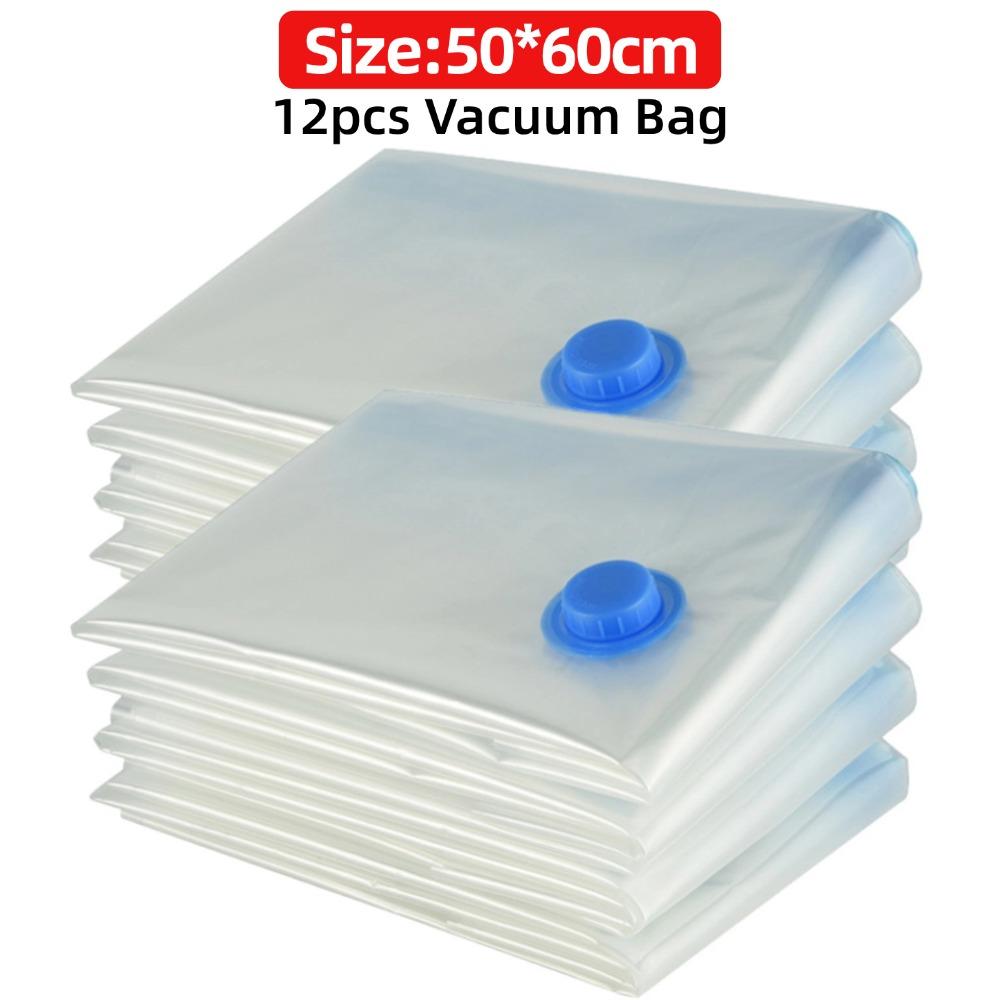 6/12PCS Vacuum Bag for Clothes Storing Dustproof Compression Sealer Bag Space Saving Blankets Clothes Pillows Storage Container