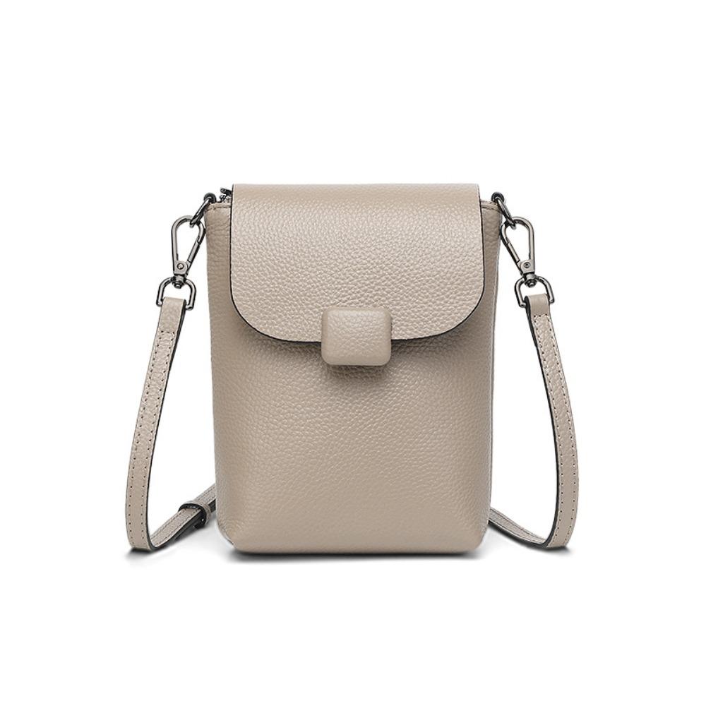 Lässige Rindsleder-Umhängetasche, Neue modische und vielseitige Leder-Handytasche, Kleiner vertikaler Stil, Große Kapazität Crossbody-Tasche