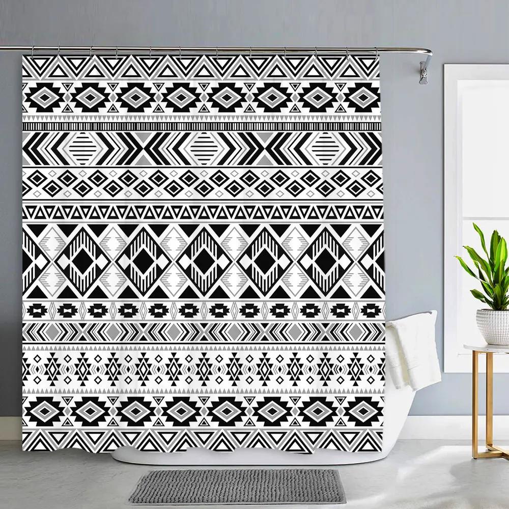

Aztec Shower Curtain Vintage Colours Tribal Southwest Navajo Aztec Fancy Abstract Geometric Bohemian Bath Curtain Bathroom Decor 120x180cm-47x70in