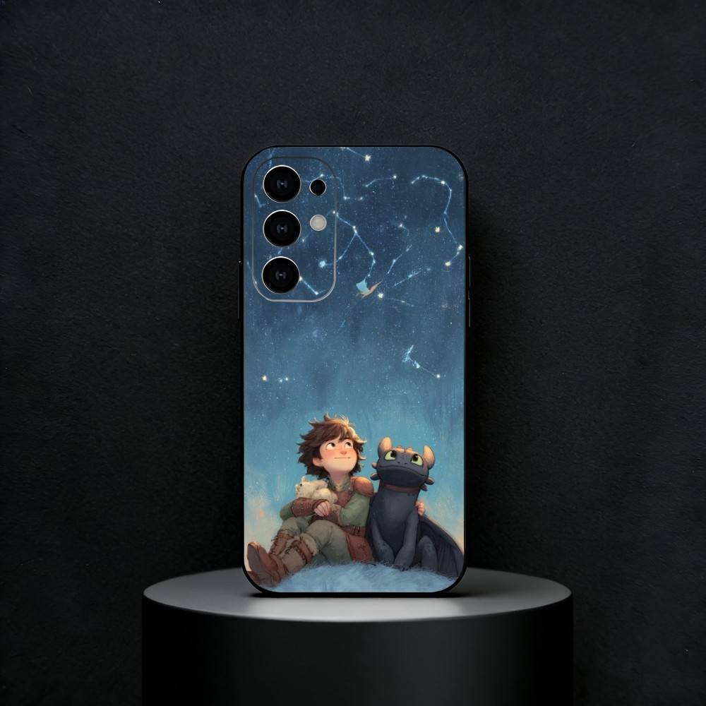 How To T-Train Your D-Dragon Phone Case For Samsung S25,24,23,22,30,21,10,9,Ultra,Plus,FE 5G Black Soft Case