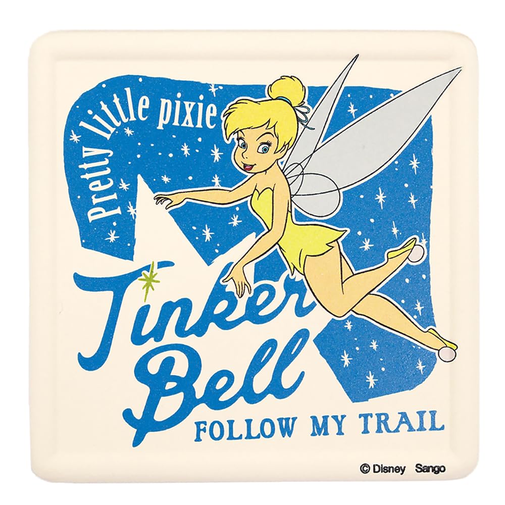 Disney [Peter Pan] Tinker Bell Water-Absorbent Coaster, Approx. 9cm, Coaster Museum, Miscellaneous Goods, Made in Japan, 3324-052