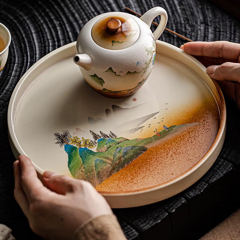 Retro Ceramic Dry Tea Tray Dry Tea Tray