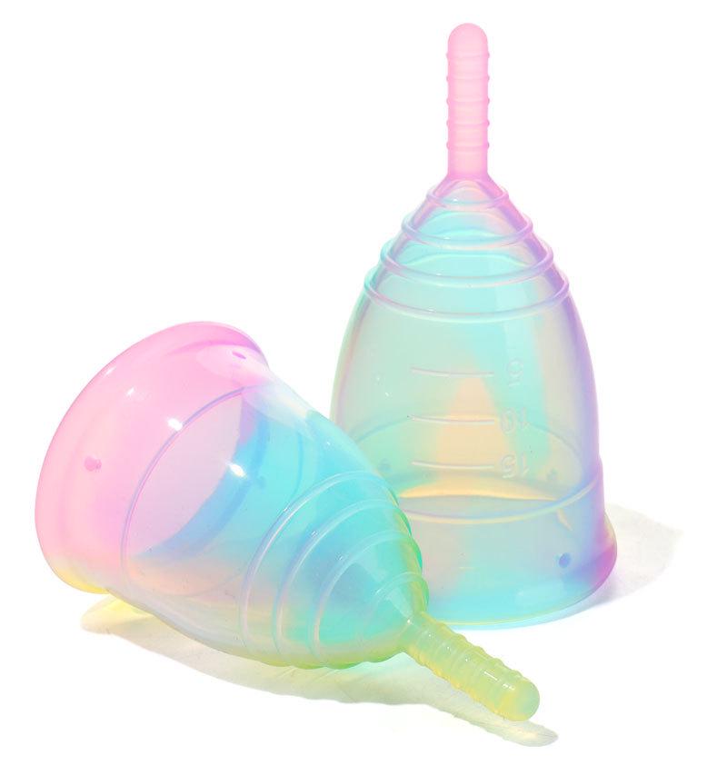 Rainbow Silicone Menstrual Cup: Eco-friendly Period Alternative