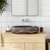 Brown and Oval Countertop Basin 59x40x15 Cm Ceramic