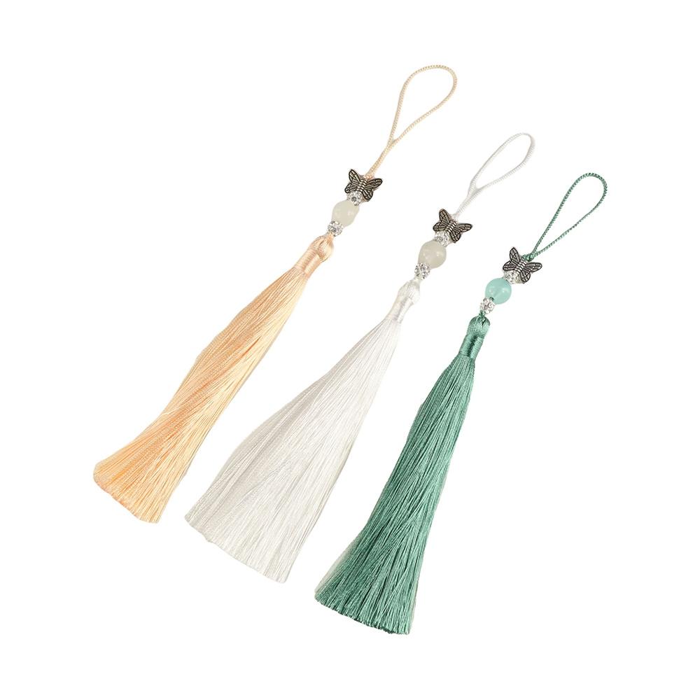 Lanyard Bookmark Tassels Lucky Phone Pendant Chain Fashion Tassel Car Keyring  Beaded Chain