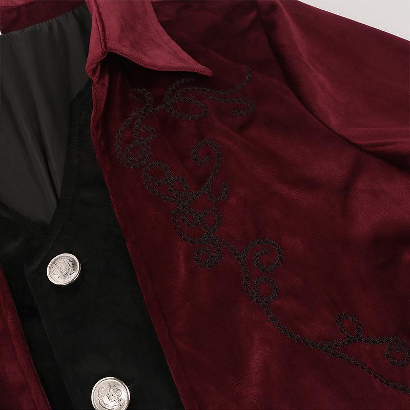 Manyishang 2023 Retro Court Punk Men's Mid-Length Coat - European & American Halloween Style