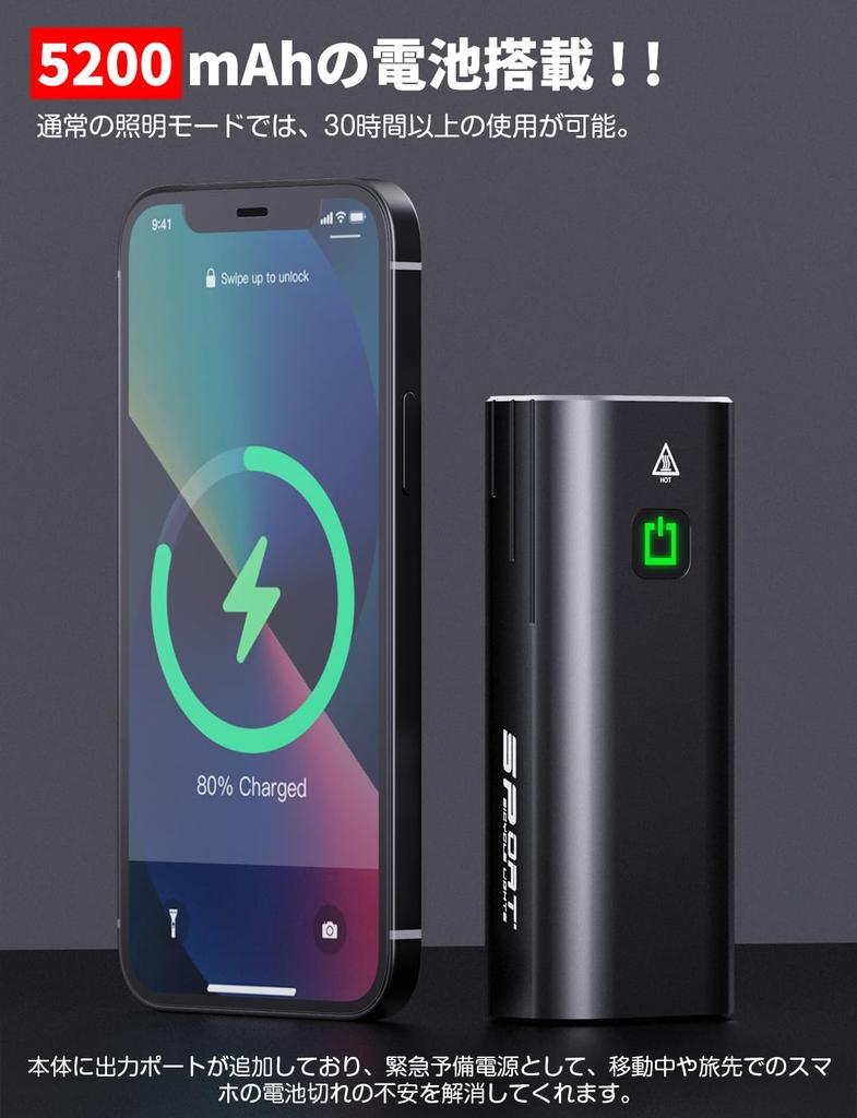 BOSIWO Bicycle 5200mAh Rechargeable LED Headlight with High IPX5 Aluminum Alloy PSE Can Also Be Used As a Ideal for Power and Night with Japanese