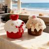 Fun Animal Cake Plush Doll Pillow Rose Siamese Cat Penguin Bear Combination Cookie Plush Toy Home Decor Valentine'S Day Gift