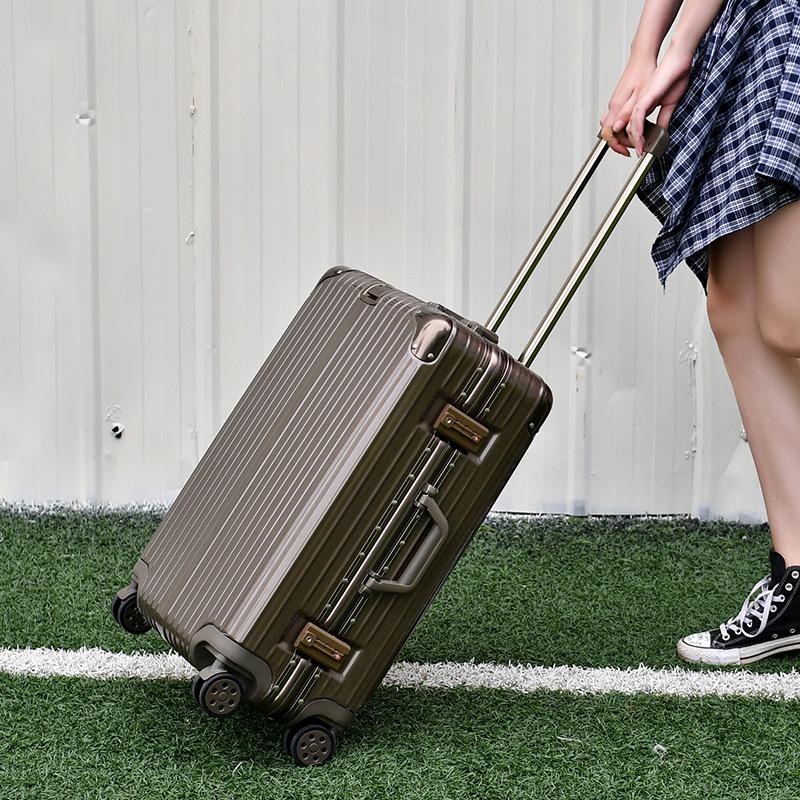 Scratch-Resistant Aluminum Trolley Suitcase - Luxury Travel Luggage in 20/22/24/26/29 Inch Sizes