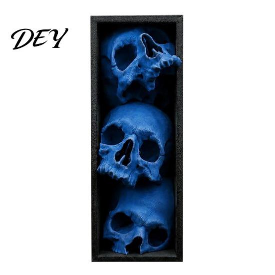 Atmospheric Props for Party 3Pcs Halloween 3 Tier Skull Bookends, Gothic Resin Bookshelf Decor Office, Spooky Office Desk Decorations Skeleton