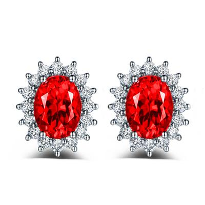 Orecchini Moda Lusso Girasole Caibao Incastonati di Diamanti
