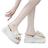 Fashion Women's Slippers Platform 2025 Ladies Shoes Open Toe Casual Slippers Women Round Toe Butterfly-knot Wedges Outdoor Brand Sandals