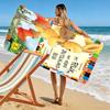 Felix Fun Print Beach Towel, Large Soft Quick Dry Towel for Beach Camping Swimming