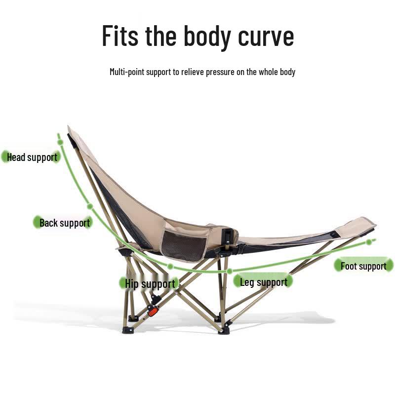 Camel Foldable Padded Outdoor Lounge Chair with Footrest