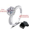 White Gold 1ct  Moissanite Ring for Women Bridal Sets Solitaire Wedding Promise Ring Lab Diamond Band 925 Sterling Silver