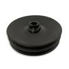 For Chevy SBC BBC 350 454 Double Groove Power Steering Pump Pulley Key Way Black