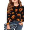 Girls Long Sleeve T Shirts Kids Fall Tops Crewneck Halloween Printed Basic Tees 3-9Y