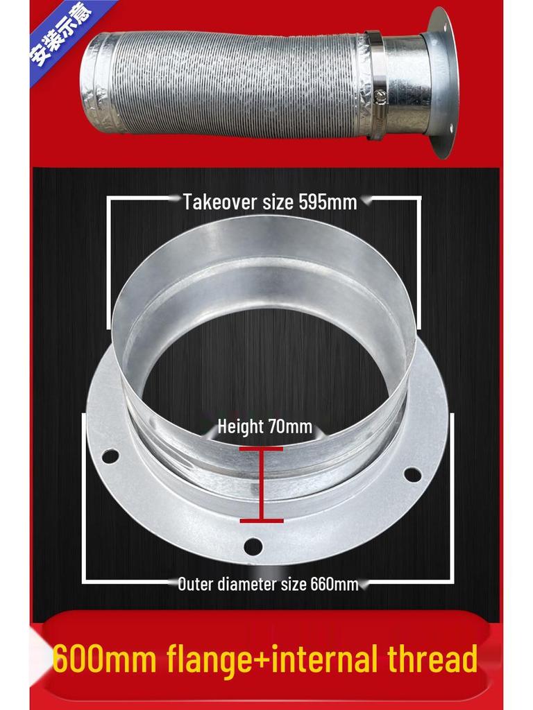 Galvanized Round Axial Fan Hose Connector: Smoke Exhaust Duct Flange Interface