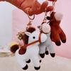 Pingente de boneca pônei fofo boneca capivara de pelúcia pingente de bolsa animal da floresta chaveiro mascote cavalo