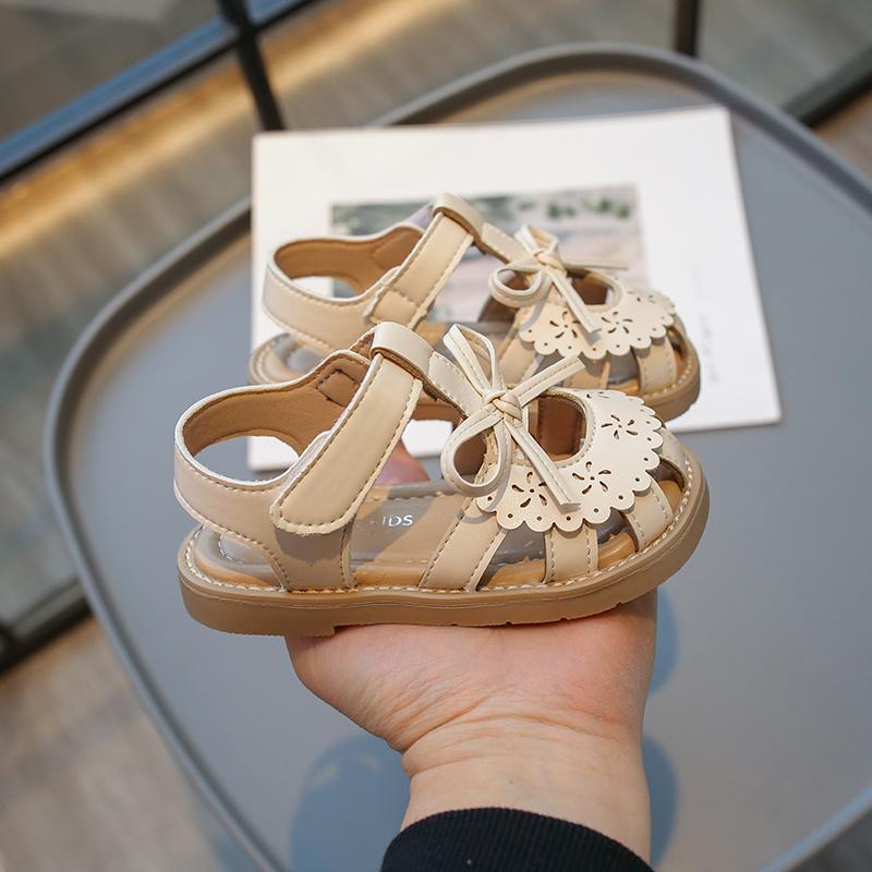 

Summer Baby Girls Sandals Cut-Outs Lace Princess Shoes Children Sandals Anti Slip Soft Sole Toddler Kids Beach Shoes Size 21-30 23