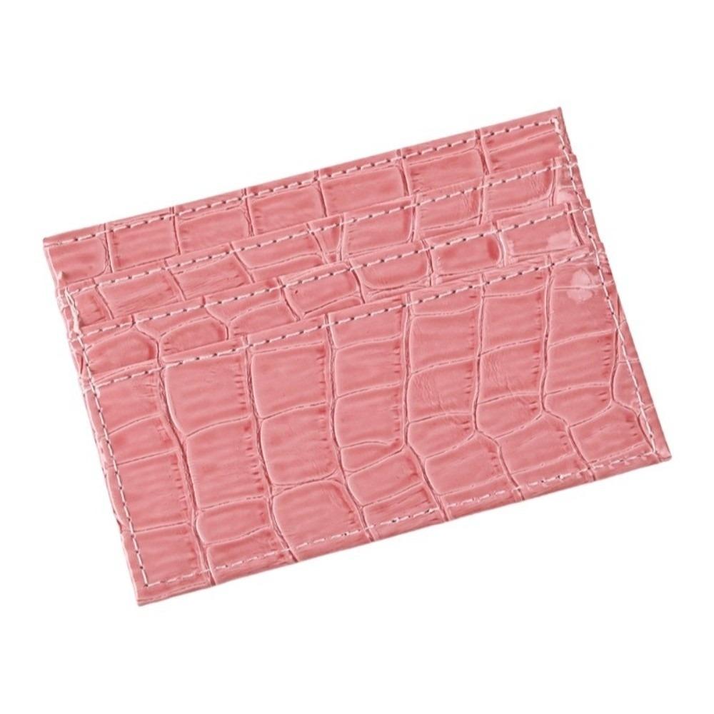 

Solid Color Mini Card Holder Pu Leather Coin Purse Fashion Credit Card Holder Men/Women розовый