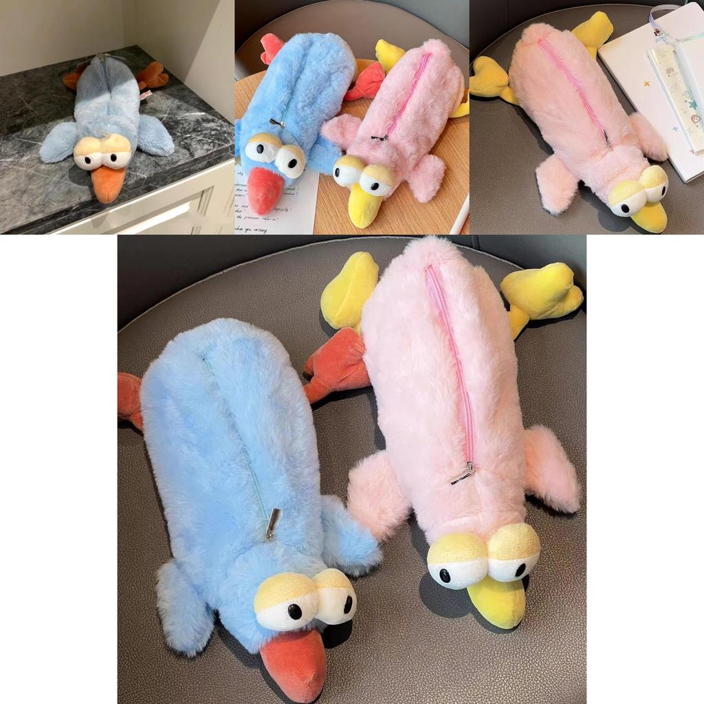 Bird Robin Plush Pencil Case With Soft Fabric For Students And School Supplies