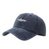 Vintage Haifisch Baumwoll-Baseballkappe Mit Stickerei Für Streetwear Und Sonnenschutz