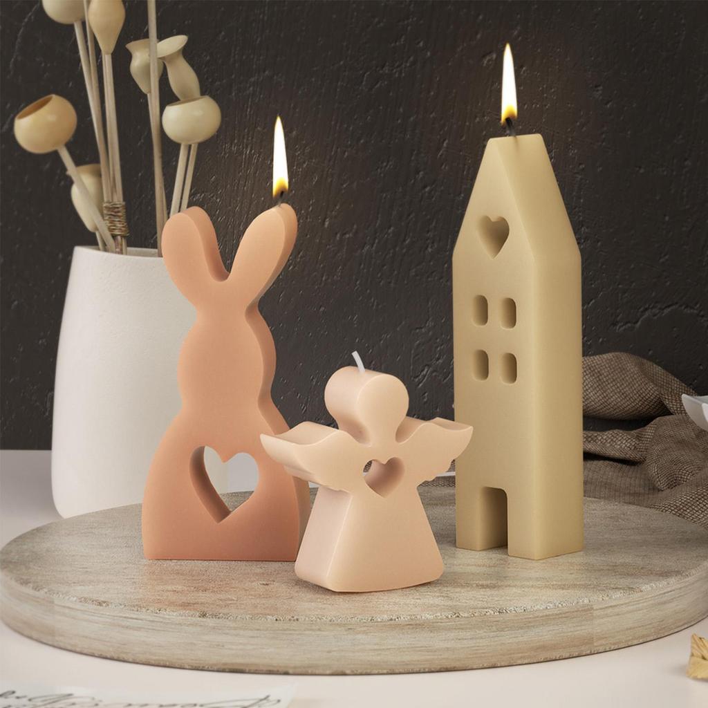 Crystal glue diy Epoxy resin three-dimensional ornaments easter stereo cute angel gypsum candle ornaments silicone mold
