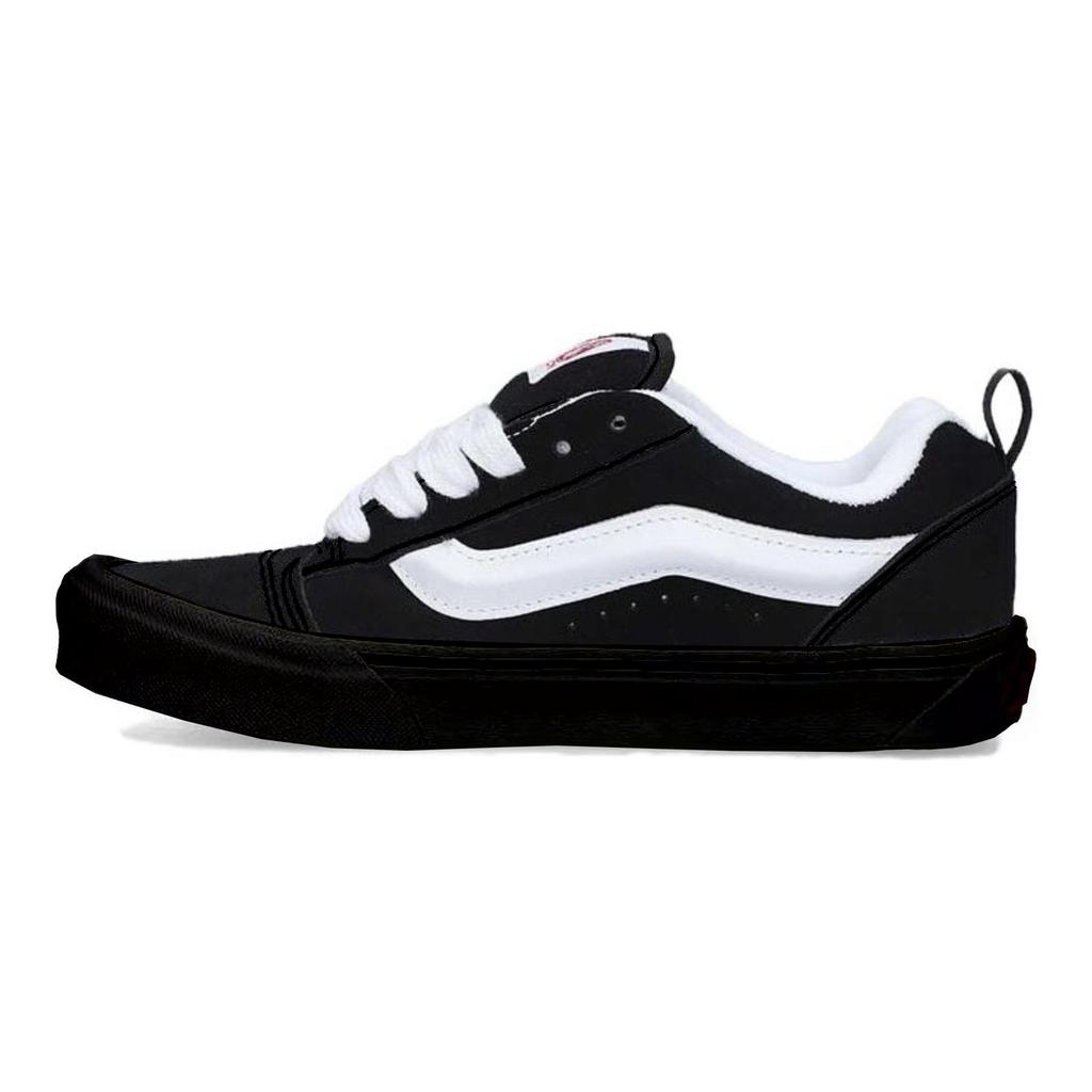 Vans Knu Skool Slip Resistant Abrasion Resistant Low top Skateboard Shoes Unisex Black White VN0009QC6BT1(Team613-)