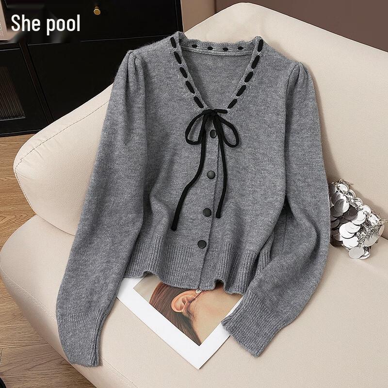 

Women s V-Neck Tie-Waist Knit Cardigan M