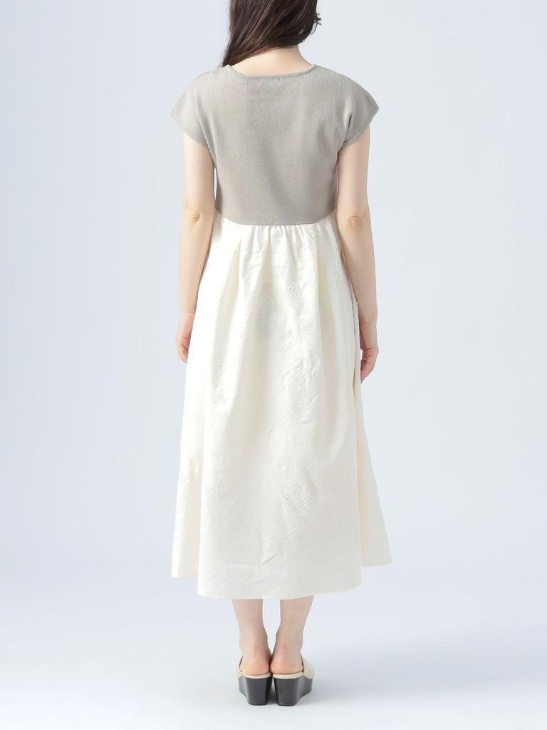 Beams Heart Jacquard Combination One Size Women's Dress, Beige,