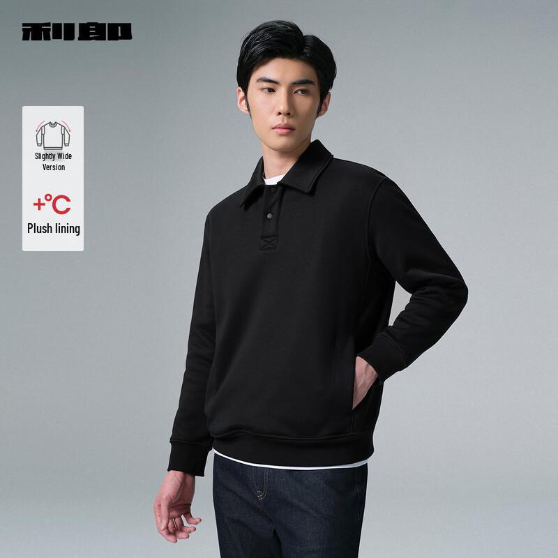 

Lilang Men s Plush Polo Collar Sweatshirt L