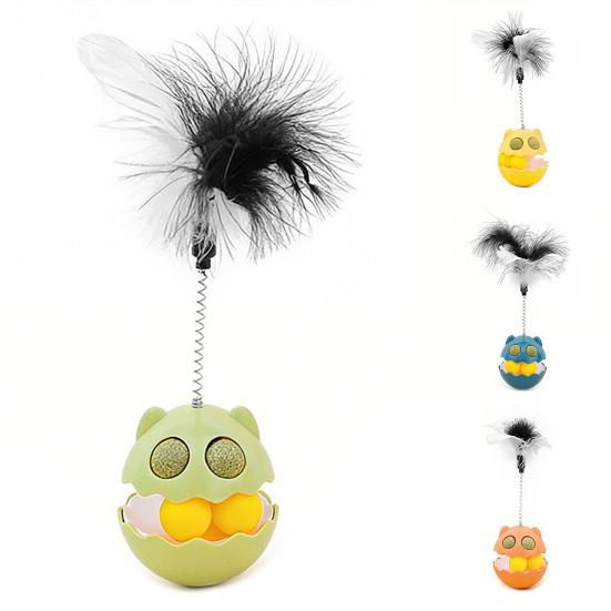 Wiosenna Piórko Zabawka dla Kota Kołyszący Się Drapak dla Kota z Kulą Kocimiętki Interaktywna Zabawka Tor z Kulkami dla Kotów Domowych Ulga w Nudzie Samodzielna Rozrywka