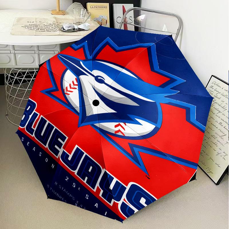 Blue Jays Baseball Season Umbrella Folding umbrella, automatic umbrella 8-Frame for Travel, camping Use Gift for Halloween Christmas