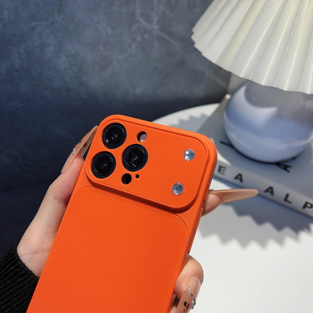 

Glossy Acrylic Official Color Phone Case For iPhone 17 Air 16 15 14 Plus 13 Pro Max Large Window Camera Protection Cover iPhone 13