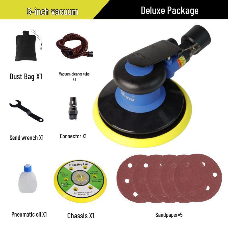 5-inch Stainless Steel Pneumatic Orbital Sander & Car Polisher