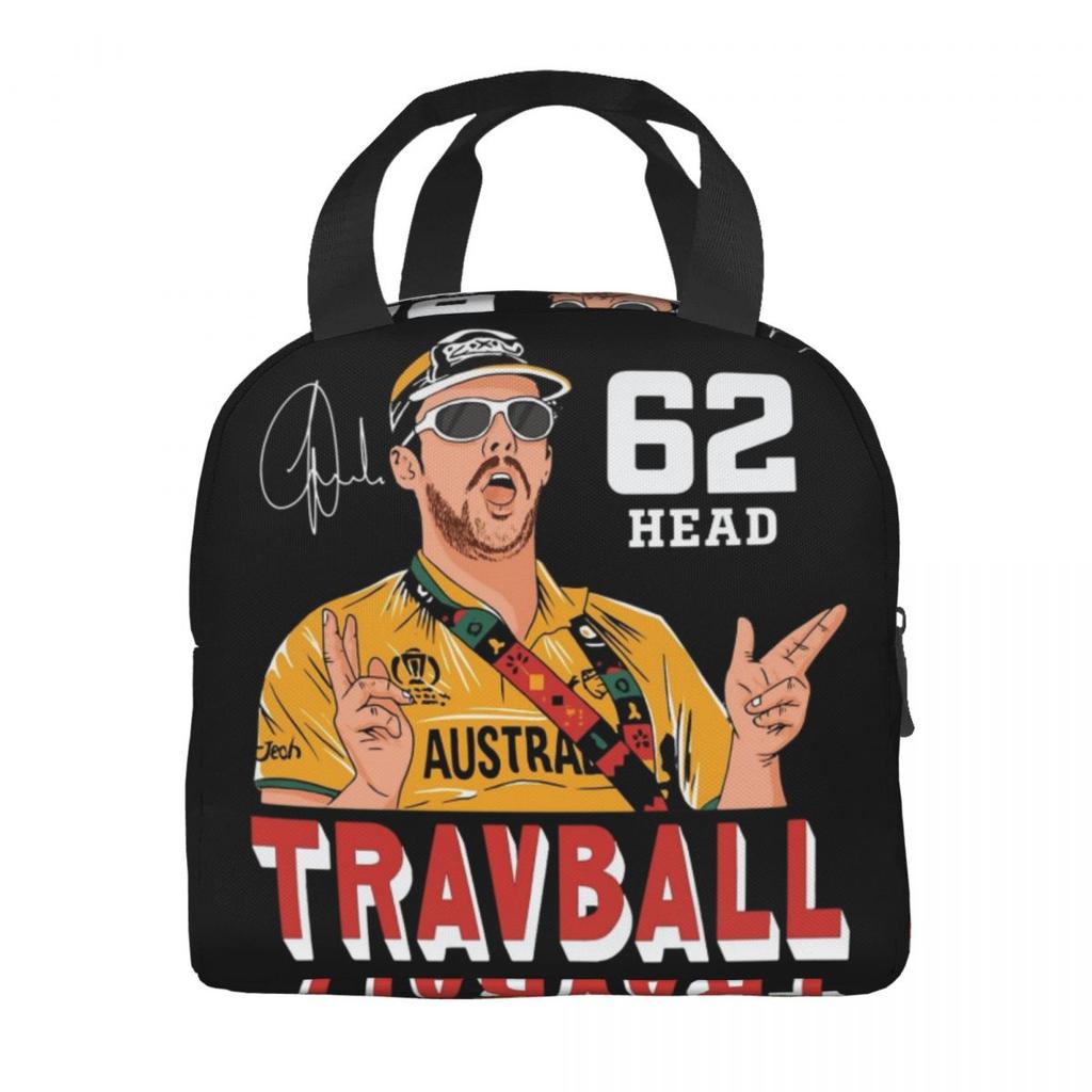 Travball Travis Head Merch Insulated Lunch Bag For School Office Food Storage Bag Portable Cooler Thermal Lunch Boxes