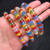 Colorful Agate Straight Cut Spacer Beads Bracelet – DIY Wenwan Accessories, Single Strand Matching Loose Beads