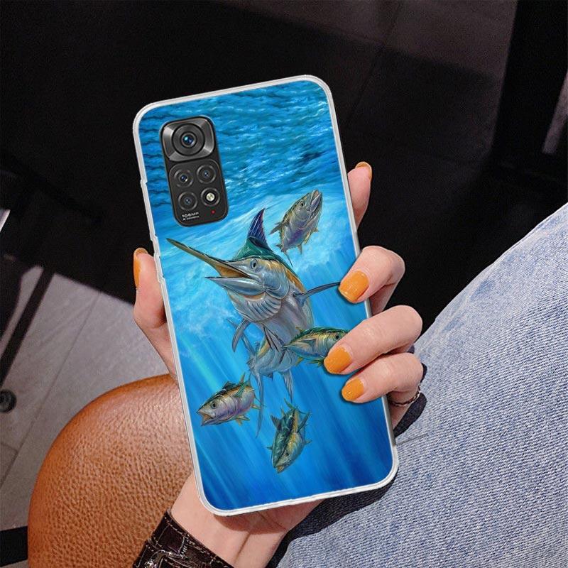 Offshore Angeln Angelfischen Angelrute Handyhülle Für Xiaomi Redmi Note 15 14 13 12S 12 11 Pro Plus 14S 11S 11E 10 10S 11T 5G Persona