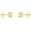Jewels Prim 2 Ct Princess Created Diamond Earrings Studs Real 14K Yellow Gold Basket Push