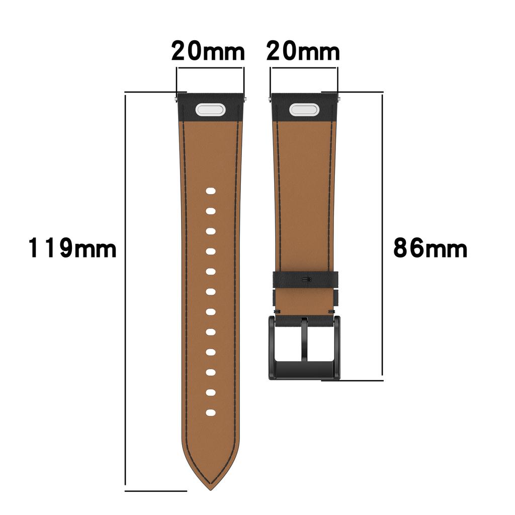For Huawei Watch GT 3 Pro 43mm Watch Band 20mm Replacement Genuine Cow Leather Strap