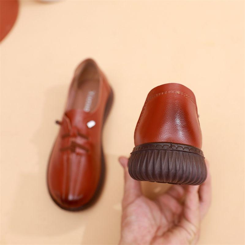 Black Loafers Genuine Leather Sneakers for Women 2024 Flat Heel Women's Autumn Shoes Ladies Cowhide Moccasin Woman Flats