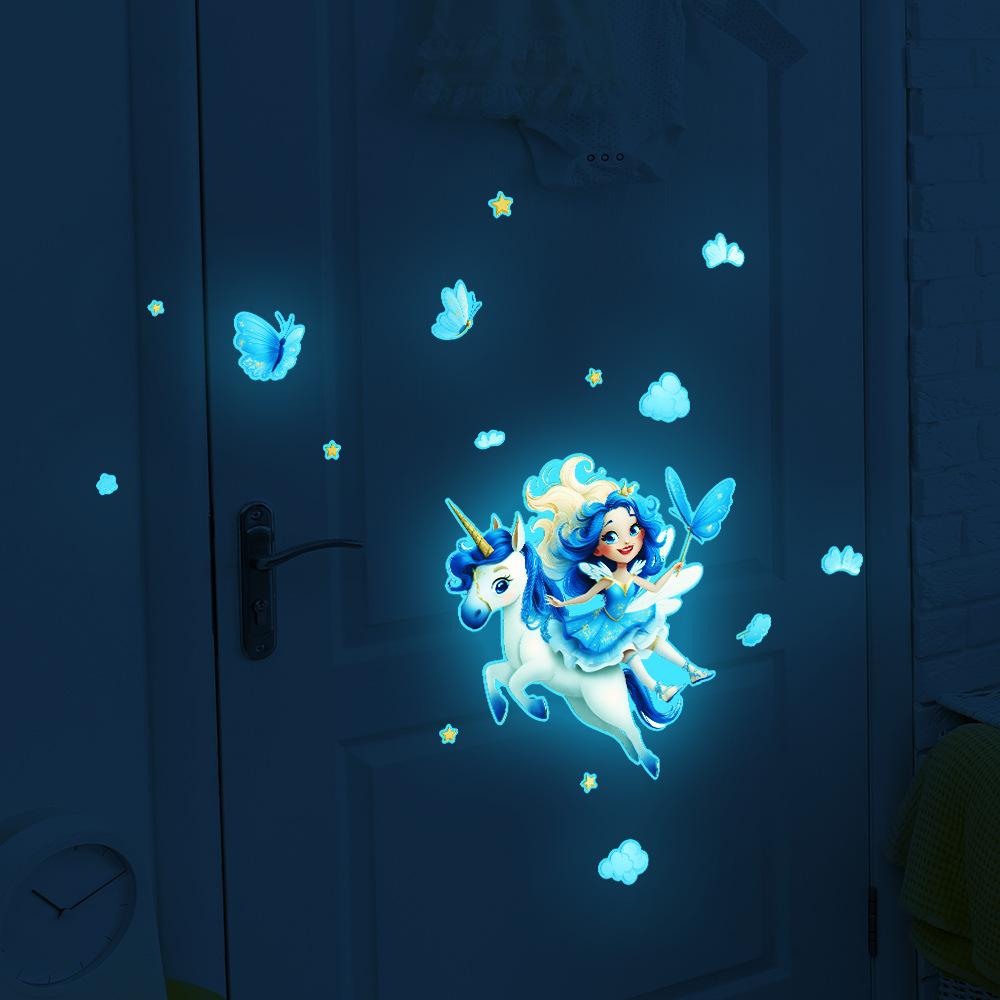 Cartoon Unicorn and Elf Cloud Star Bathroom Toilet Beautification Stickers Self-adhesive