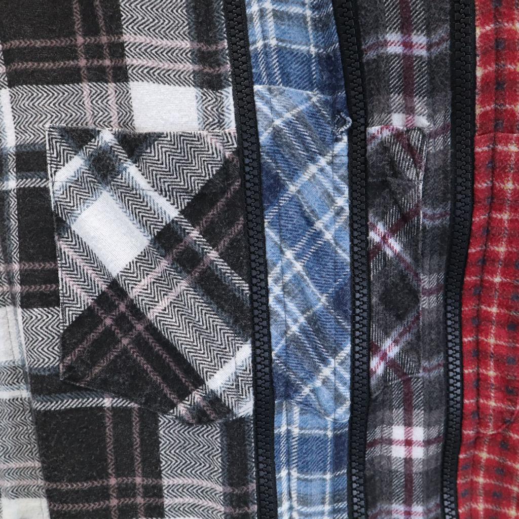 Rebuild by Needles Made In Japan Check Pattern Long Sleeve Docking Flannel Shirt Men's Used