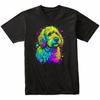 Goldendoodle Psychedelic Hundekunst T-Shirt - Geschenk für Goldendoodle Besitzer