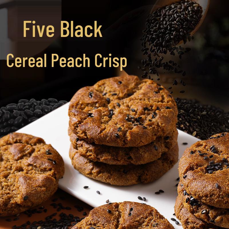 Black Peach Crisp Xylitol Biscuits - No Added Sugar, 10 Grain Mix, Elderly Snack, 308g